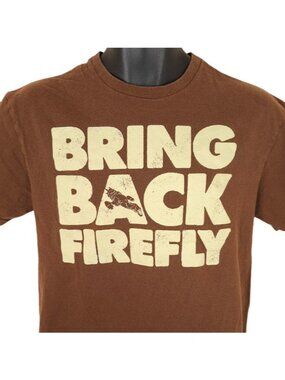 Bring Back Firefly Crop Top T Shirt Mens Size Medium Brown Sci Fi TV Series